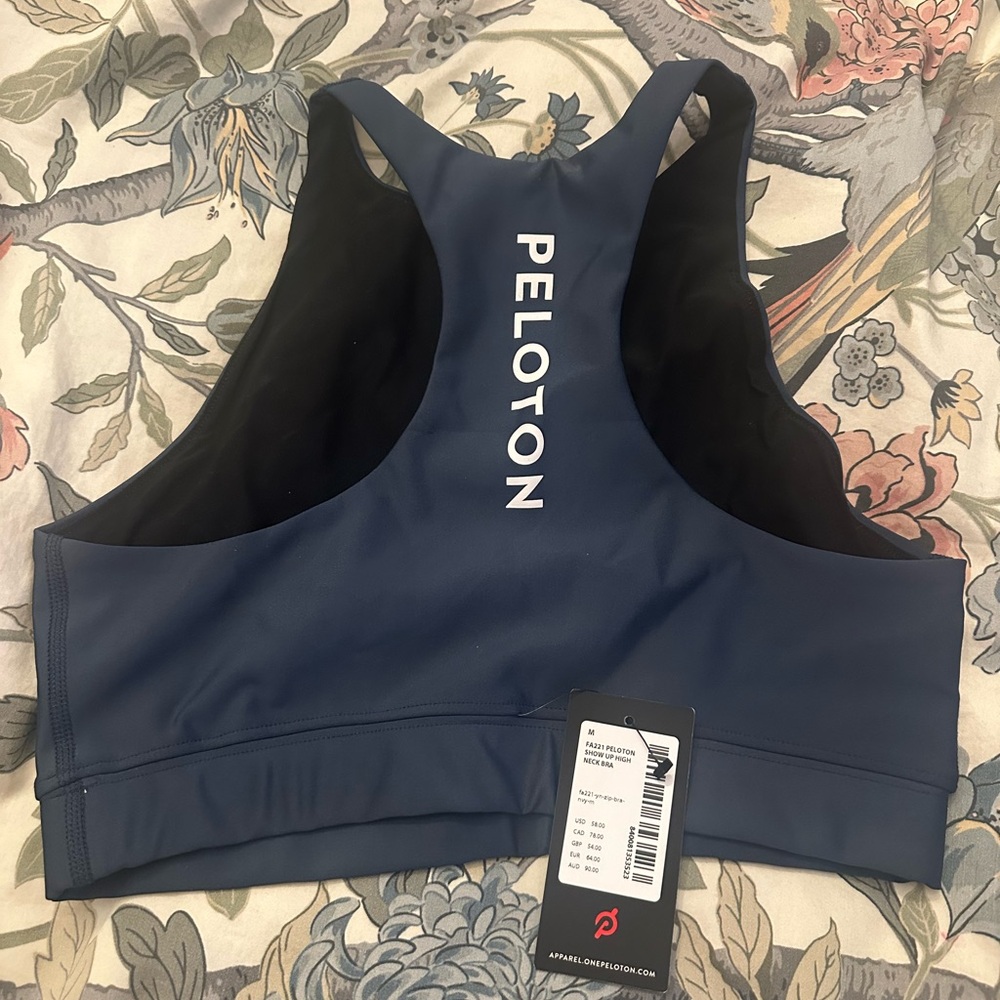 NWT Peloton navy blue medium racerback sports bra